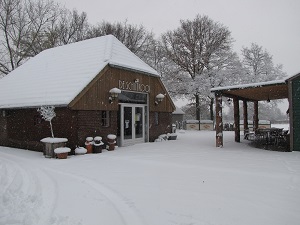 De Schutkooi in de sneeuw